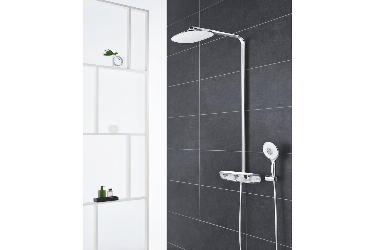 Душевая система GROHE Rainshower System SmartControl 360 MONO с термостатом для душа, белая луна (26361LS0)