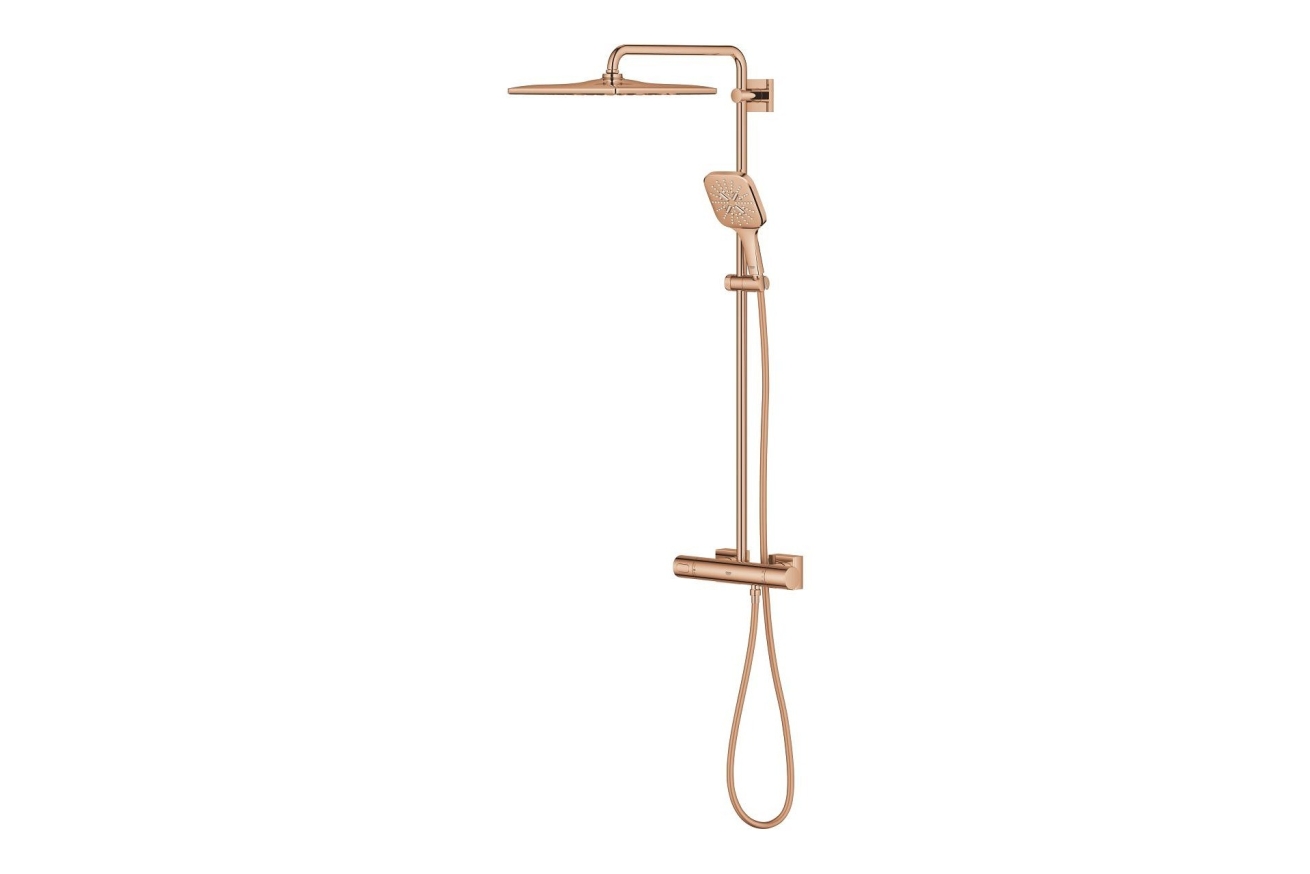 Душевая система GROHE Rainshower SmartActive 310 Cube с термостатом для душа, теплый закат глянец (26837DA0)