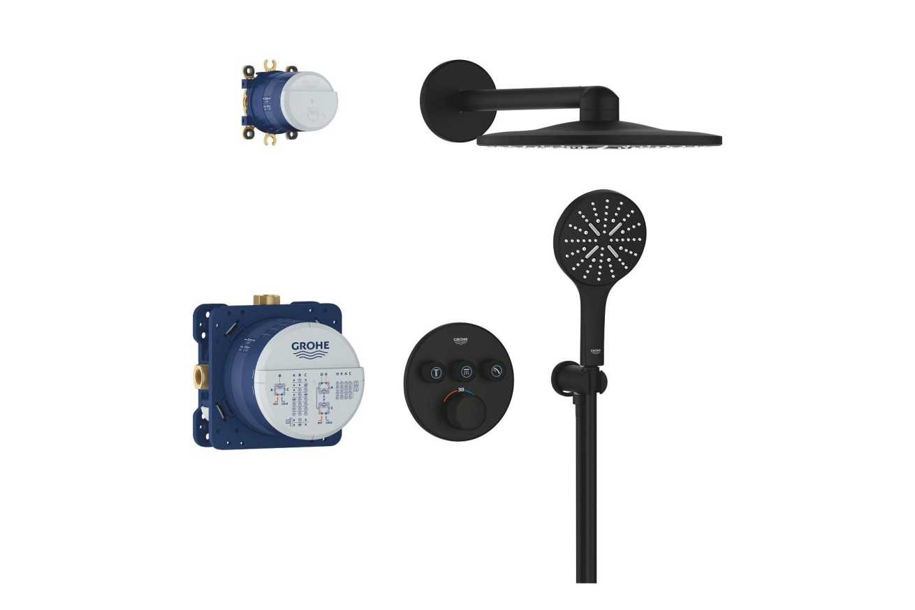 Душевая система GROHE Grohtherm SmartControl с термостатом для душа, черный (34863KF0)