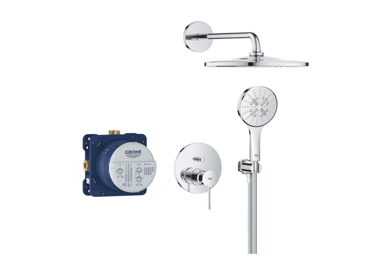 Душевая система GROHE Essence со смесителем для ванны, хром (25287000)