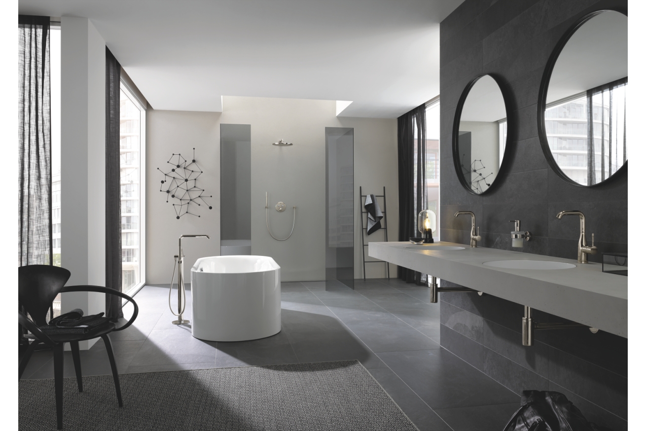 Внешняя часть смесителя для ванны GROHE Essence напольного монтажа, никель глянец (25248BE1)