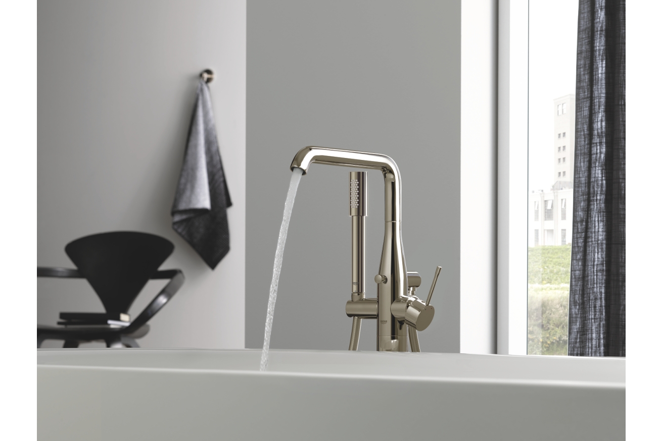 Внешняя часть смесителя для ванны GROHE Essence напольного монтажа, никель глянец (25248BE1)
