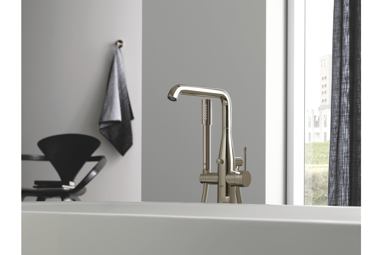 Внешняя часть смесителя для ванны GROHE Essence напольного монтажа, никель глянец (25248BE1)