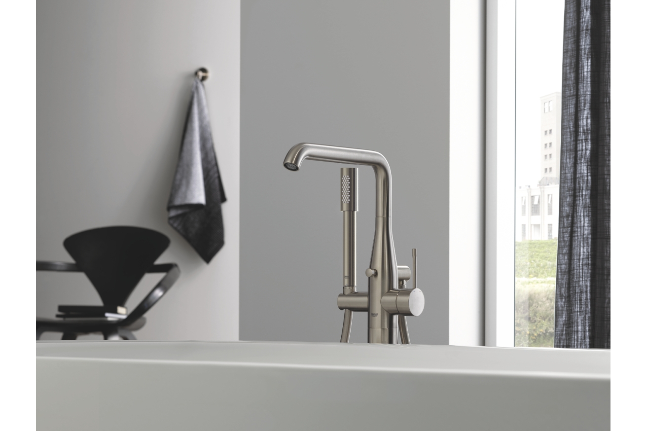 Внешняя часть смесителя для ванны GROHE Essence напольного монтажа, никель матовый (25248EN1)
