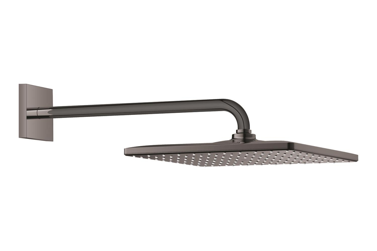Верхний душ GROHE Rainshower Mono 310 Cube, 9,5 л/мин, 1 режим, 422 мм, темный графит глянцевый (26564A00)