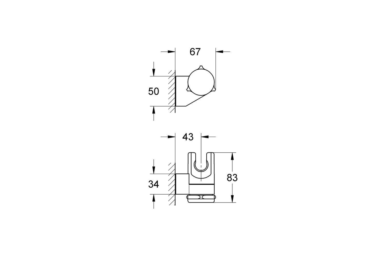 Держатель настенный для ручного душа GROHE Relexa регулируемый, хром (28623000)