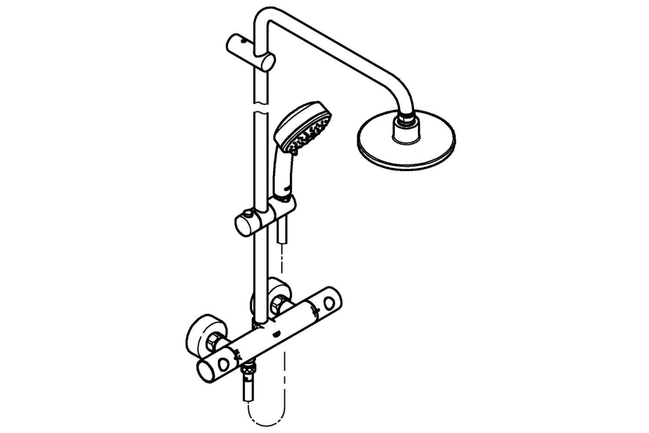 Душевая система GROHE Tempesta Cosmopolitan 160 с термостатом для душа, хром (27922000)