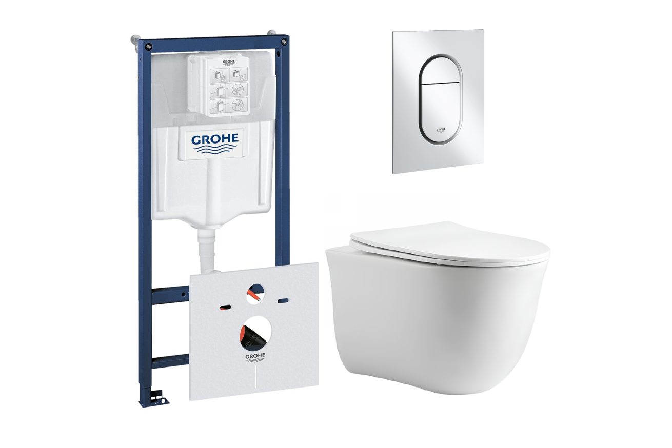 Комплект инсталляции GROHE NW0145/S с унитазом Aquatek КЛАССИК и сиденьем с микролифтом (NW0161)