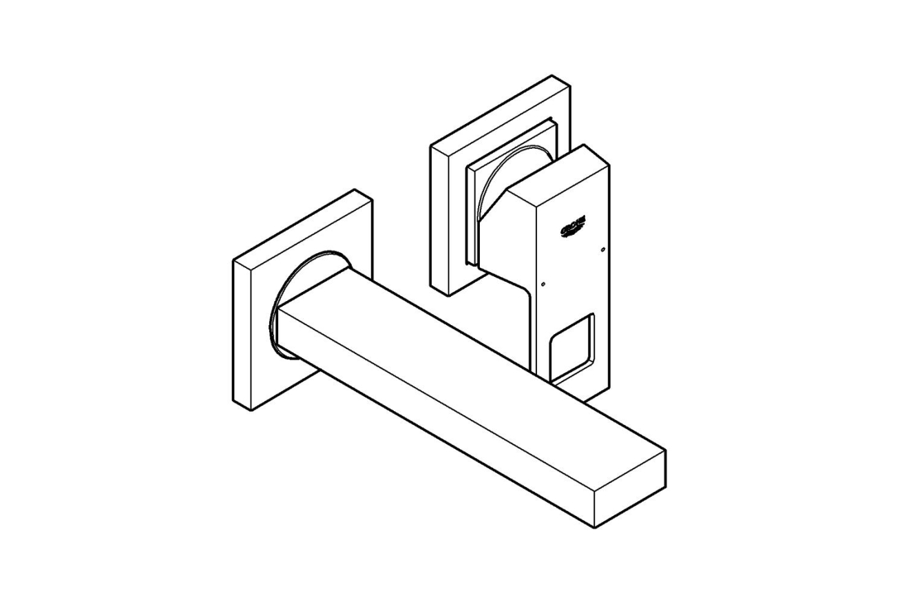 Внешняя часть смесителя для раковины GROHE Eurocube на 2 отверстия, S-Size, хром (19895000)