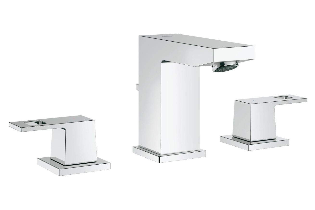 Смеситель для раковины GROHE Eurocube на 3 отверстия с донным клапаном, S-size, хром (20351000)
