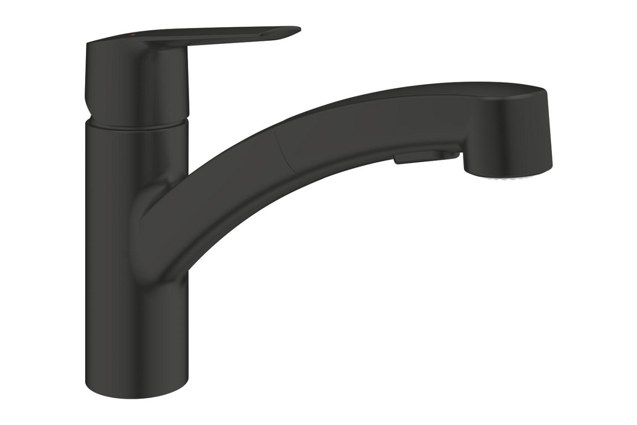 Смеситель для кухни GROHE Start c вытяжным изливом 2jet, черный (303072431)