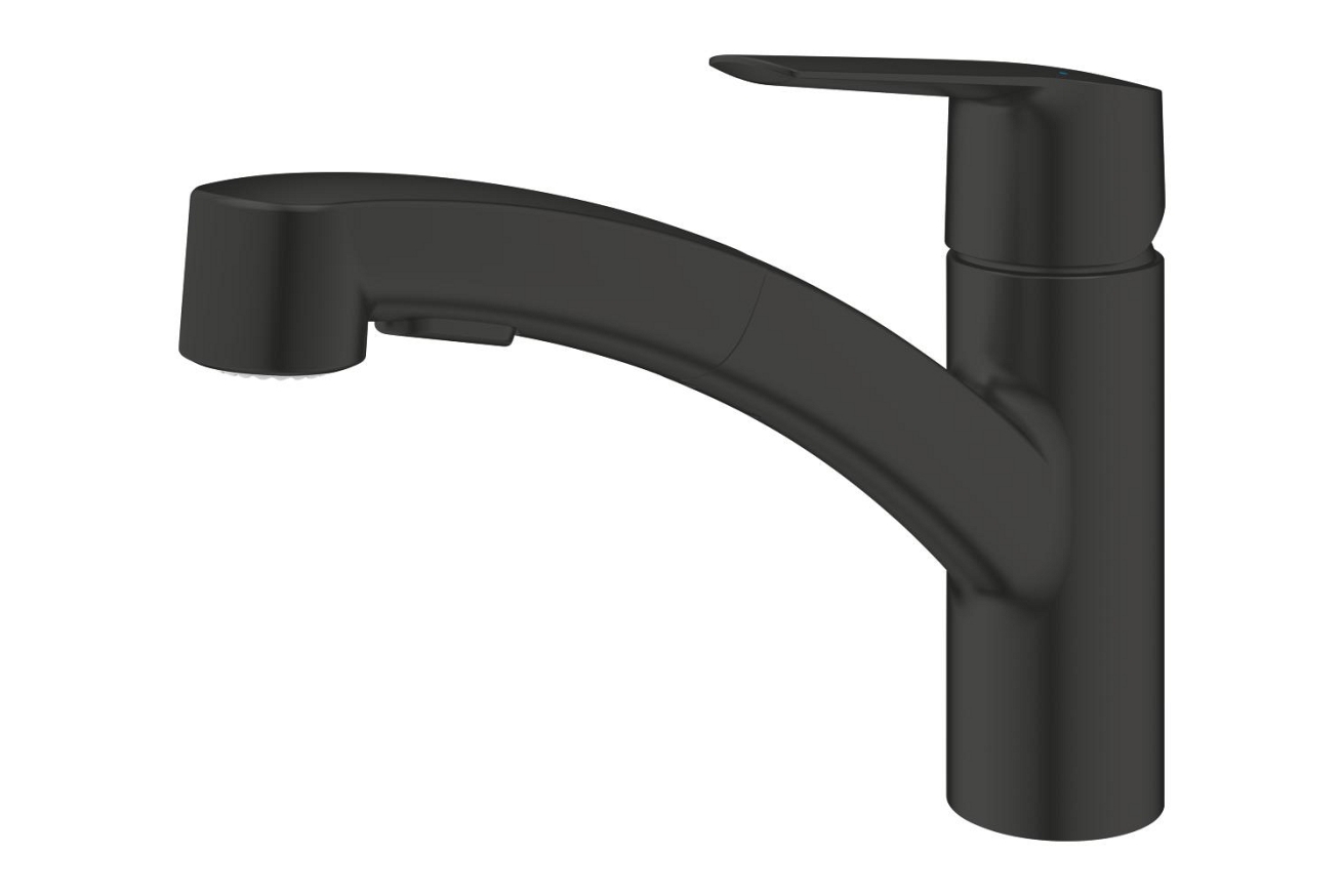 Смеситель для кухни GROHE Start c вытяжным изливом 2jet, черный (303072431)