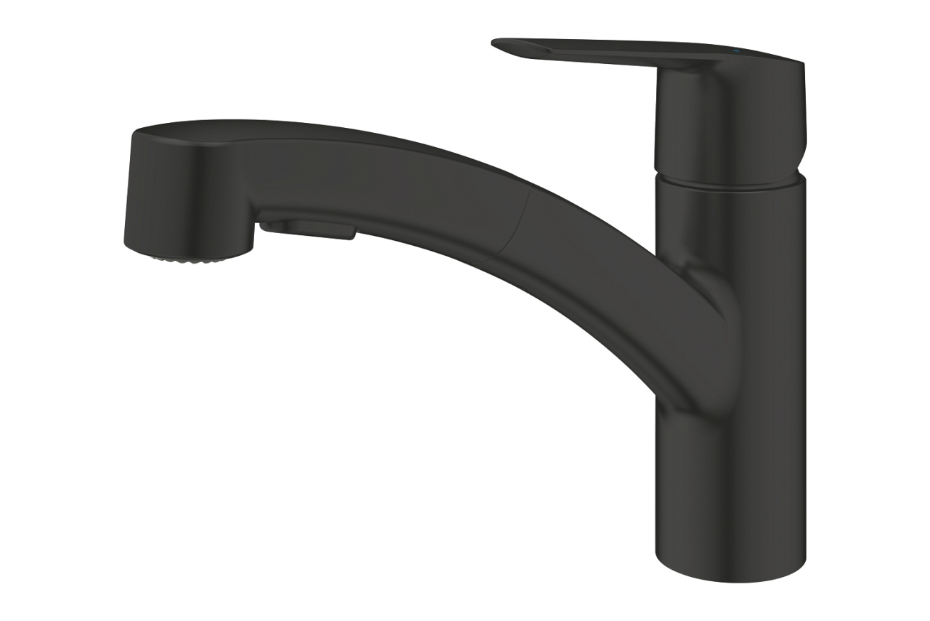 Смеситель для кухни GROHE Start c вытяжным изливом 2jet, черный (303072431)