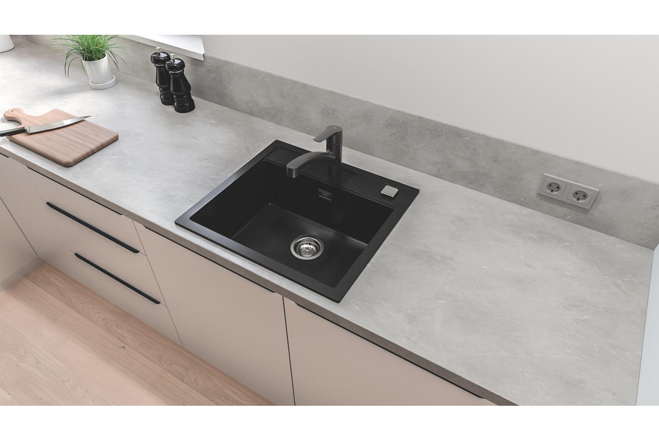 Смеситель для кухни GROHE Start c вытяжным изливом 2jet, черный (303072431)