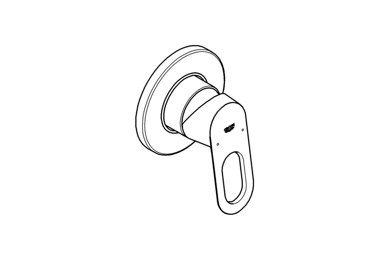 Смеситель для душа GROHE BauLoop в комплекте с монтажной частью, хром (29042000)