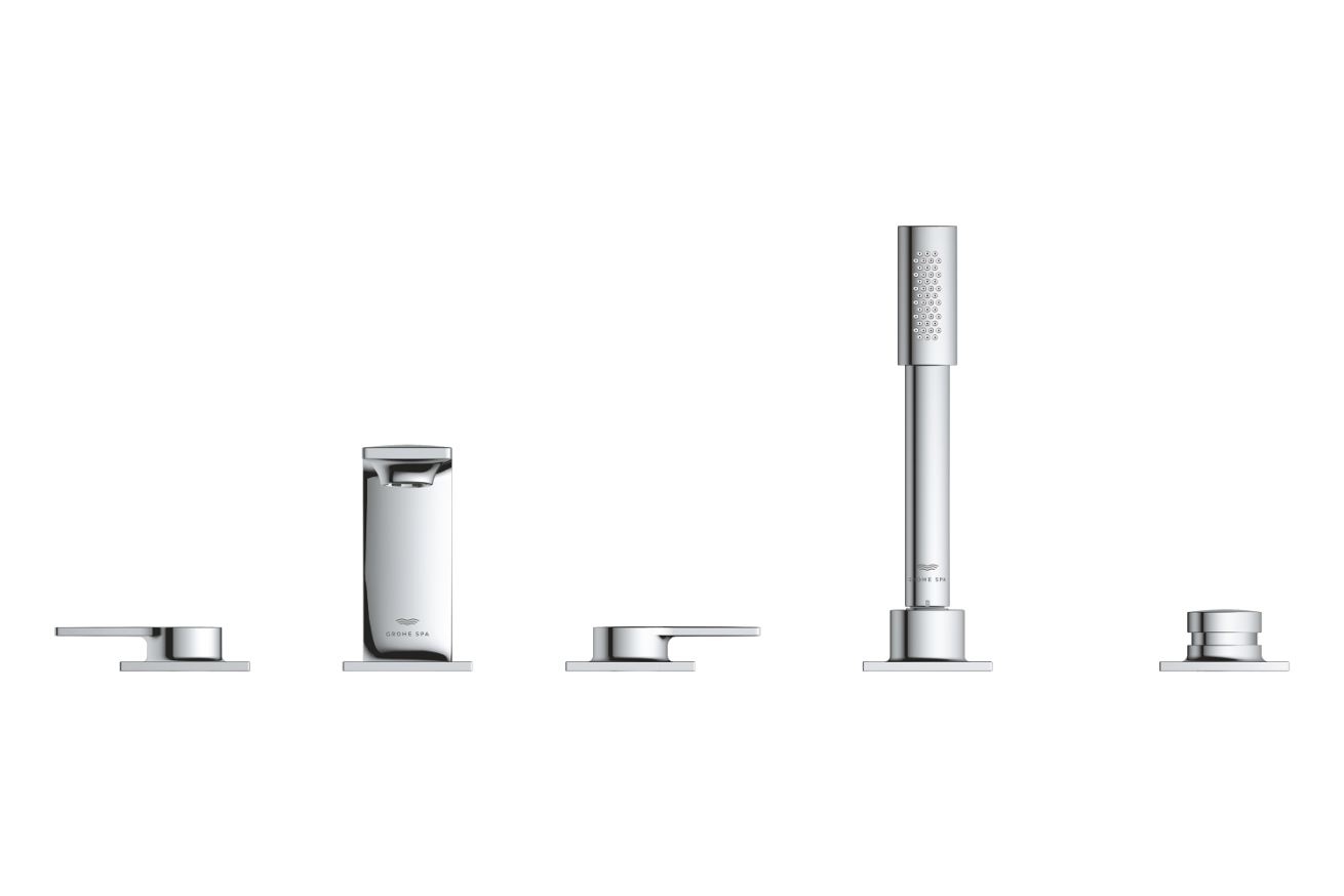 Смеситель для ванны GROHE Allure двухвентильный, на 5 отверстий, на край ванны, хром (25221001)