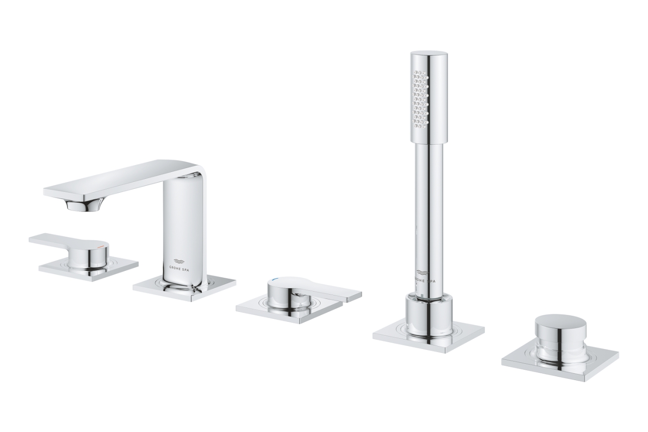 Смеситель для ванны GROHE Allure двухвентильный, на 5 отверстий, на край ванны, хром (25221001)