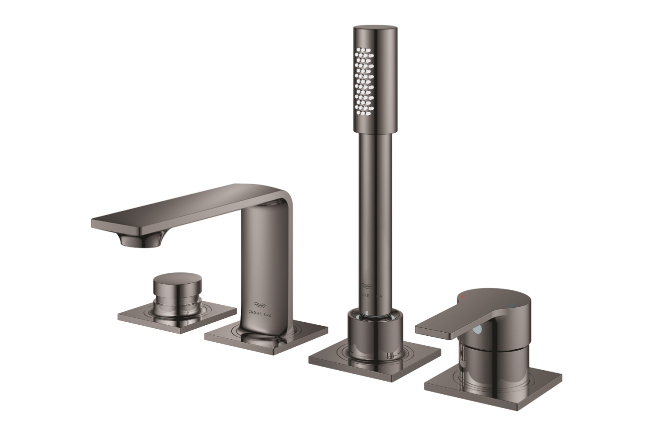 Смеситель для ванны GROHE Allure на 4 отверстия, на край ванны, темный графит глянец (19316A01)