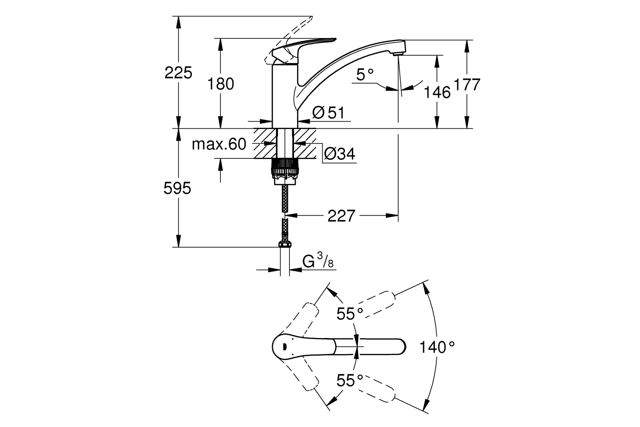 Готовый набор для кухни GROHE Eurosmart (NK0001)