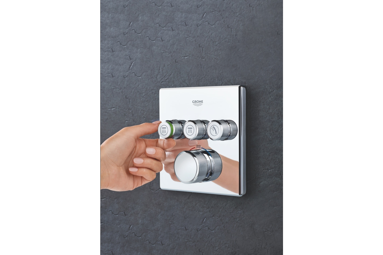 Внешняя часть термостата для ванны и душа GROHE Grohtherm SmartControl на 3 потребителя, хром (29126000)