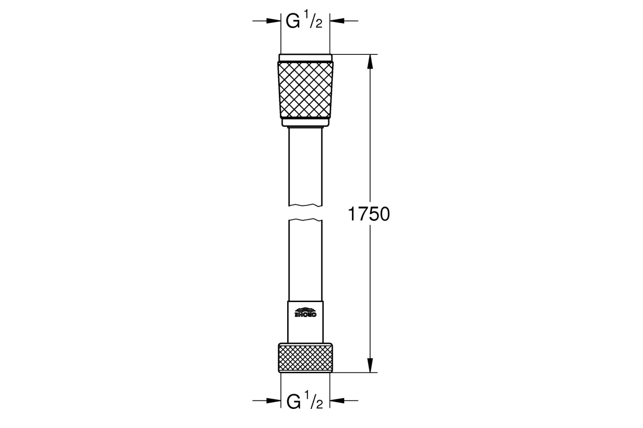 Душевой шланг GROHE VitalioFlex Trend 1750 мм, матовый черный (287422432)