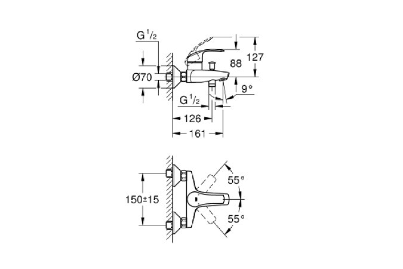 Душевая система GROHE Tempesta System 200 со смесителем для ванны, хром (NB0072)