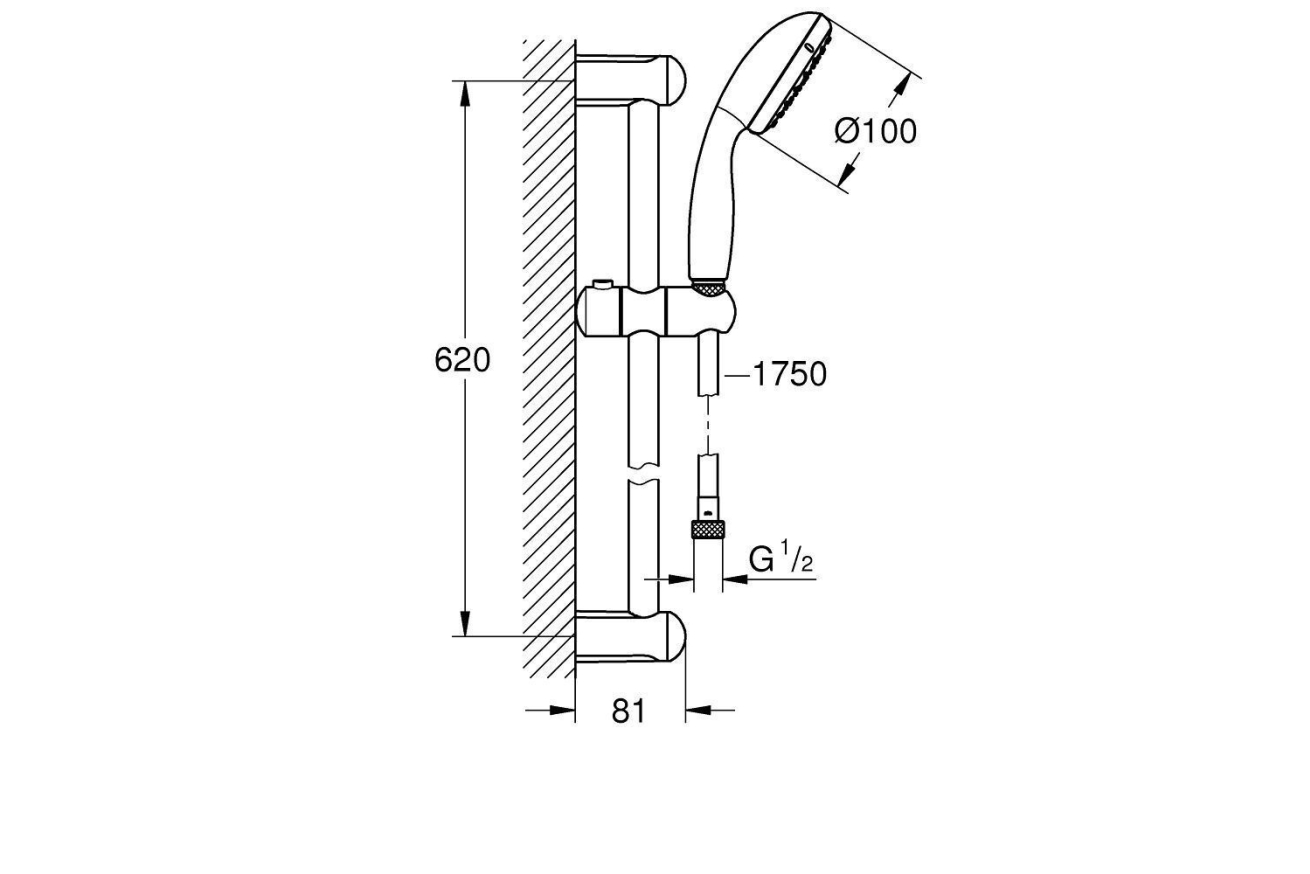Набор для ванны GROHE BauEdge, хром, (NB0074)