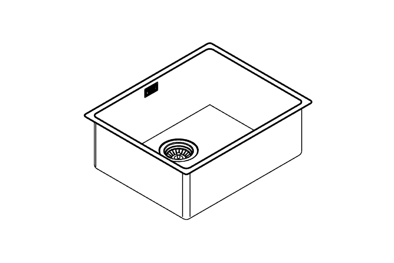 Мойка GROHE K700U Cube с одной чашей, 500 x 400 мм, холодный рассвет матовый (31574GN0)