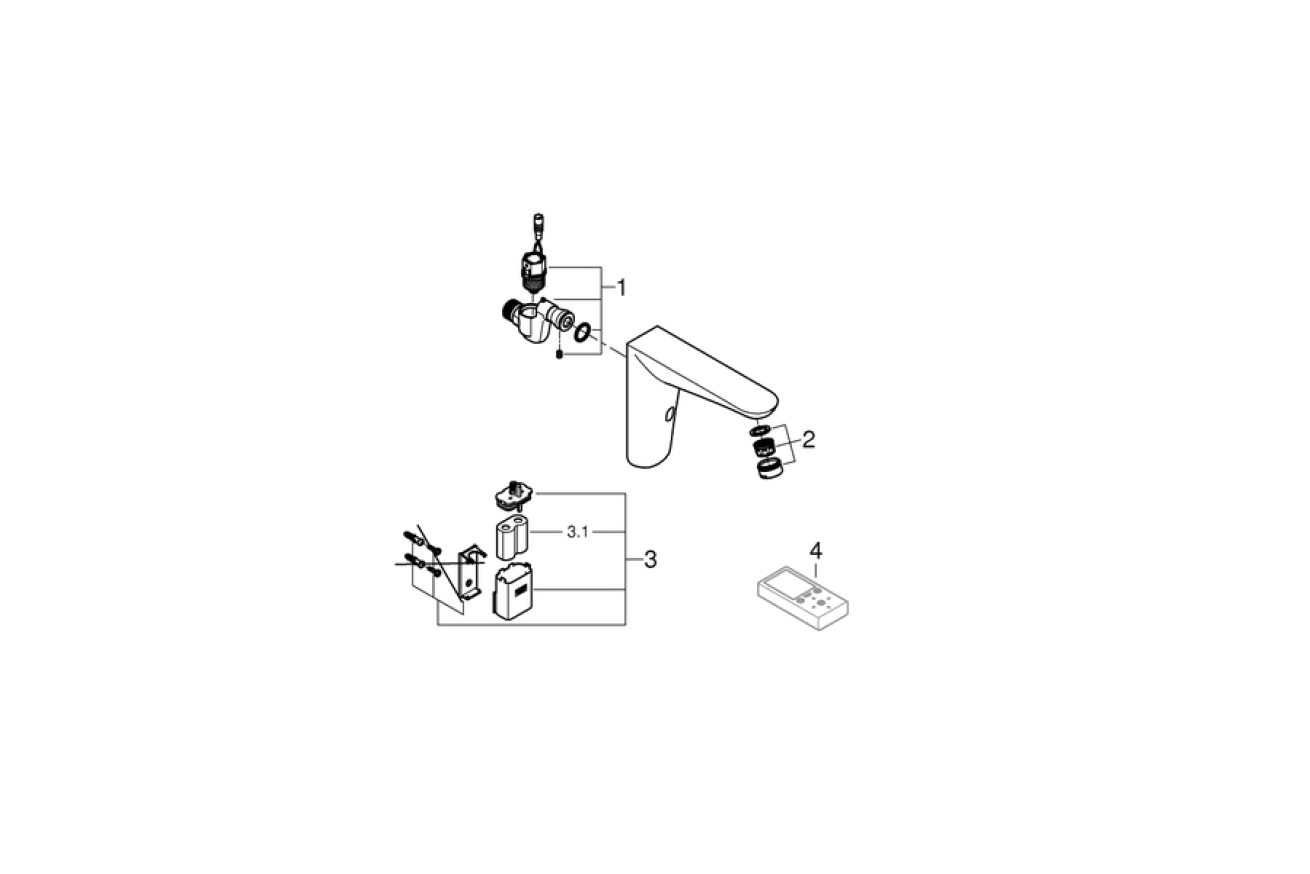Кран для раковины GROHE Euroeco Cosmopolitan E инфракрасный, без функции смешивания, хром (36274000)