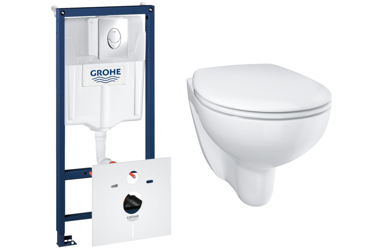 Комплект инсталляции GROHE Bau Ceramic с унитазом и сиденьем (NW0122)