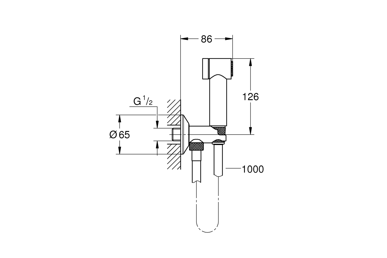 Набор для гигиенического душа, GROHE Sena Trigger Spray 35, 1000 мм, хром (26329000)
