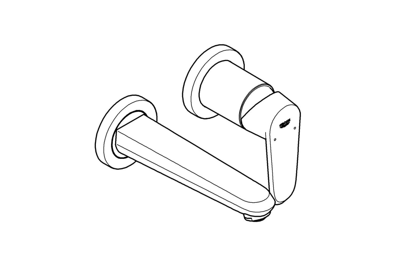 Внешняя часть смесителя для раковины GROHE Eurodisc Cosmopolitan на 2 отверстия, M-Size, хром (19573002)