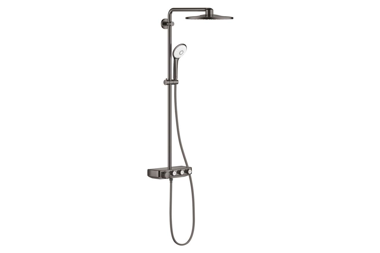 Душевая система с термостатом GROHE Euphoria SmartControl 310 DUO, темный графит глянец (26507A00)