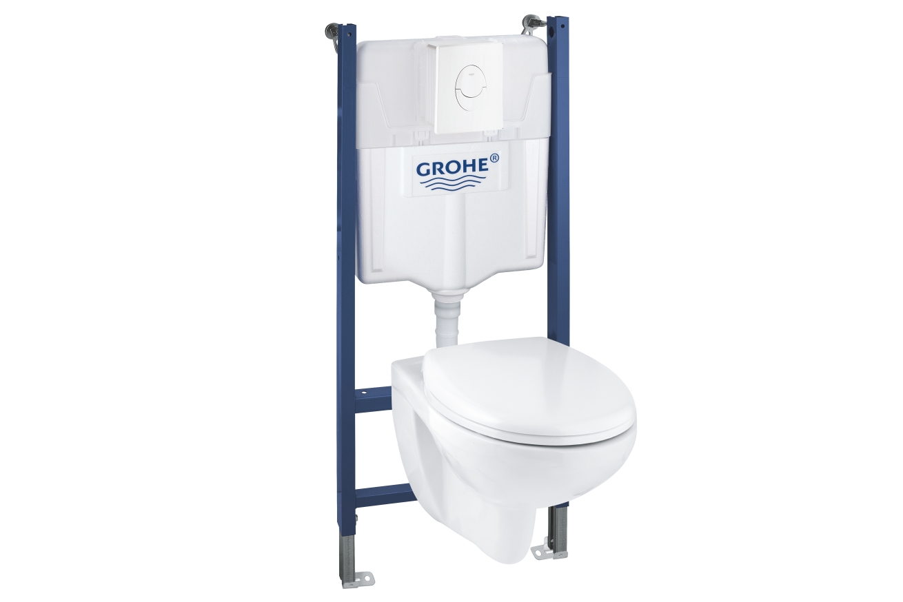 Комплект инсталляции GROHE Solido 4 в 1 с подвесным унитазом и сиденьем (39398000)