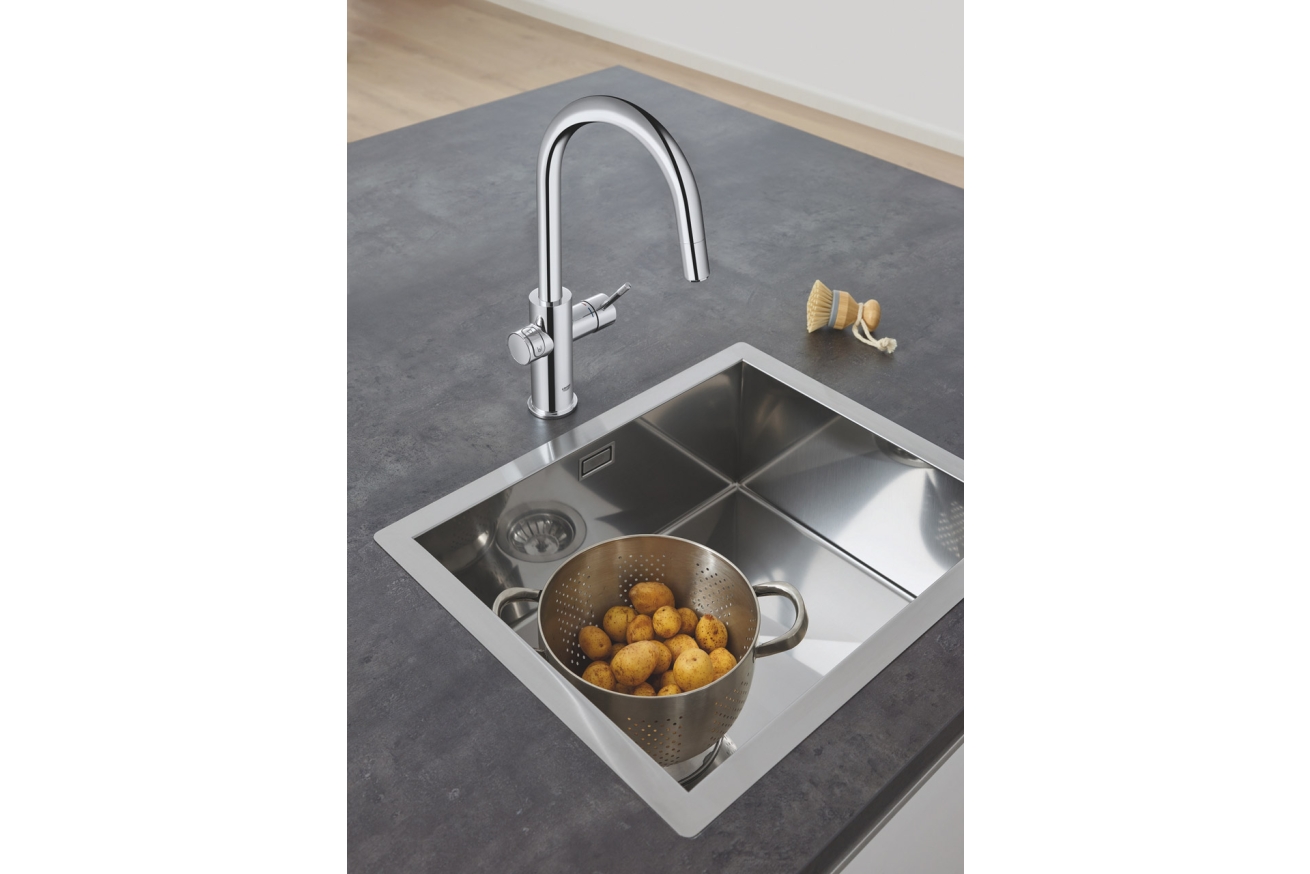 Смеситель для кухонной мойки GROHE Blue Home с системой фильтрации, охлаждения и газирования воды, Wi-Fi, хром (31541000)