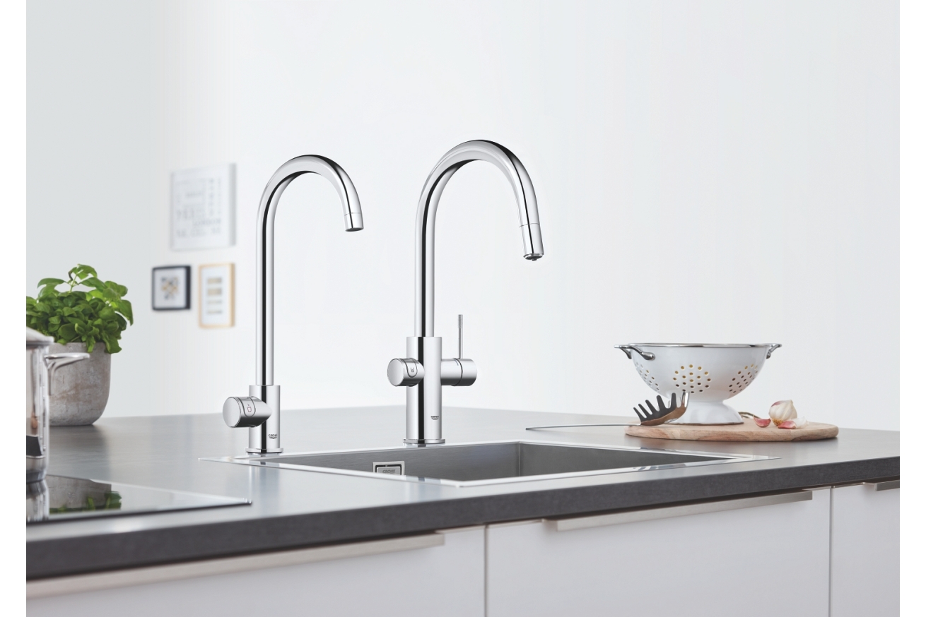 Смеситель для кухонной мойки GROHE Blue Home с системой фильтрации, охлаждения и газирования воды, Wi-Fi, хром (31541000)