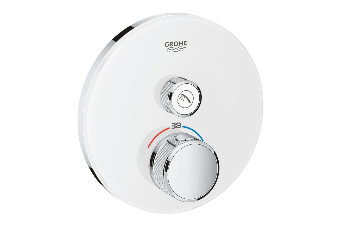 Внешняя часть термостата для душа GROHE Grohtherm SmartControl на 1 потребителя, белая луна (29150LS0)