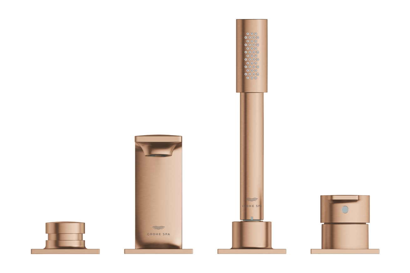 Смеситель для ванны GROHE Allure на 4 отверстия, на край ванны, теплый закат матовый (19316DL1)