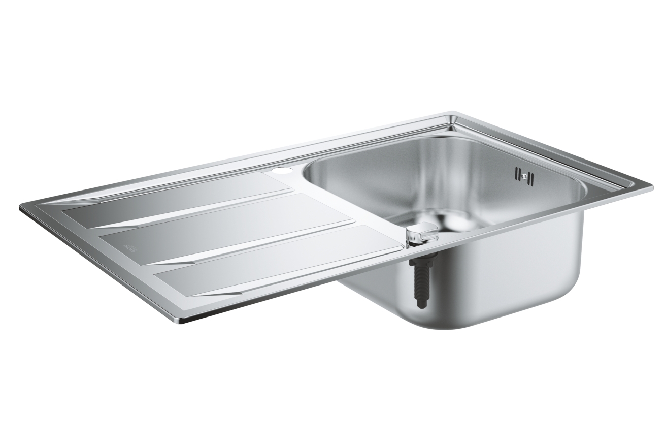 Мойка GROHE из нержавеющей стали с корзинчатым вентилем, оборачиваемая K400 45 -S 86/50 1.0 (31566SD0)