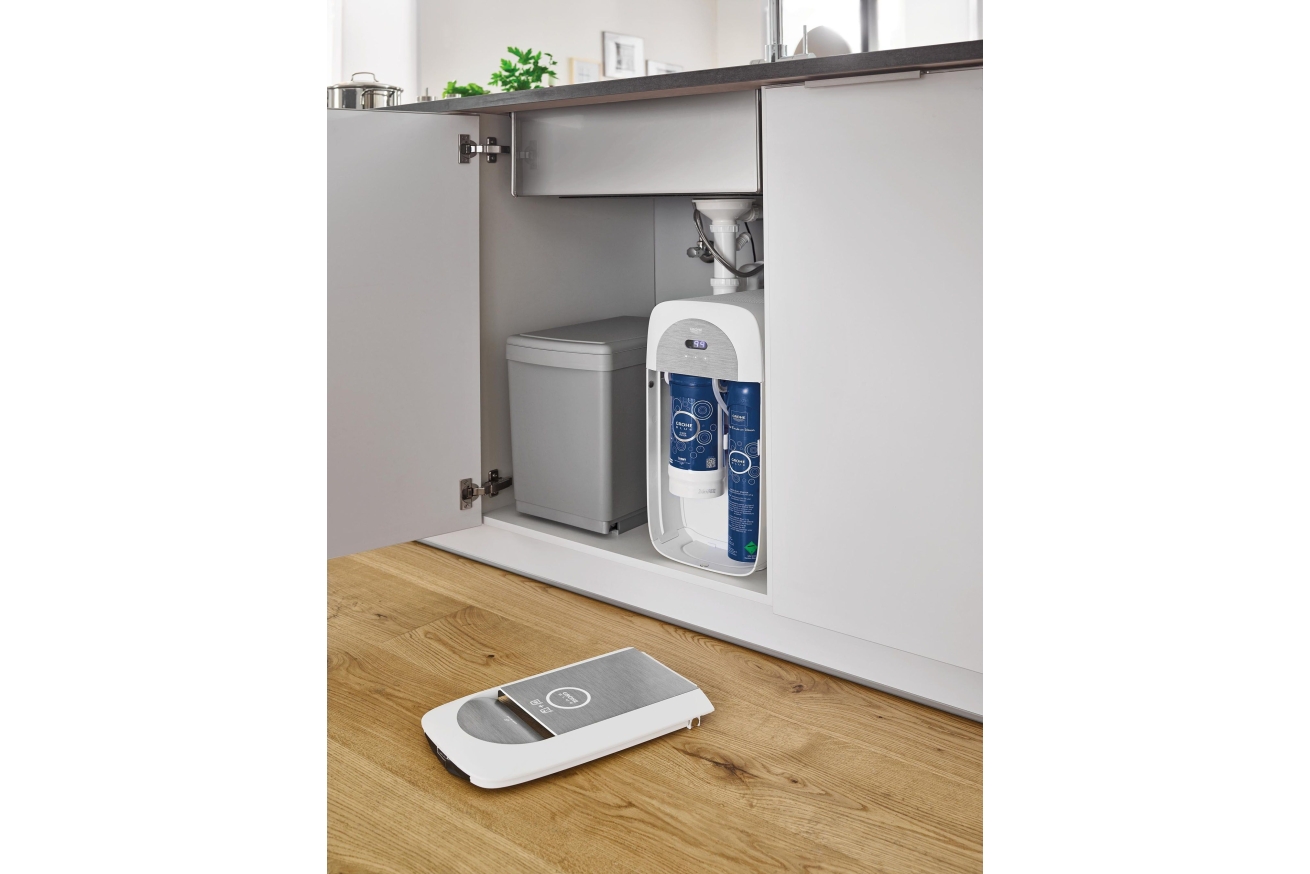 Смеситель для кухонной мойки GROHE Blue Home с системой фильтрации, охлаждения и газирования воды, Wi-Fi, хром (31454001)