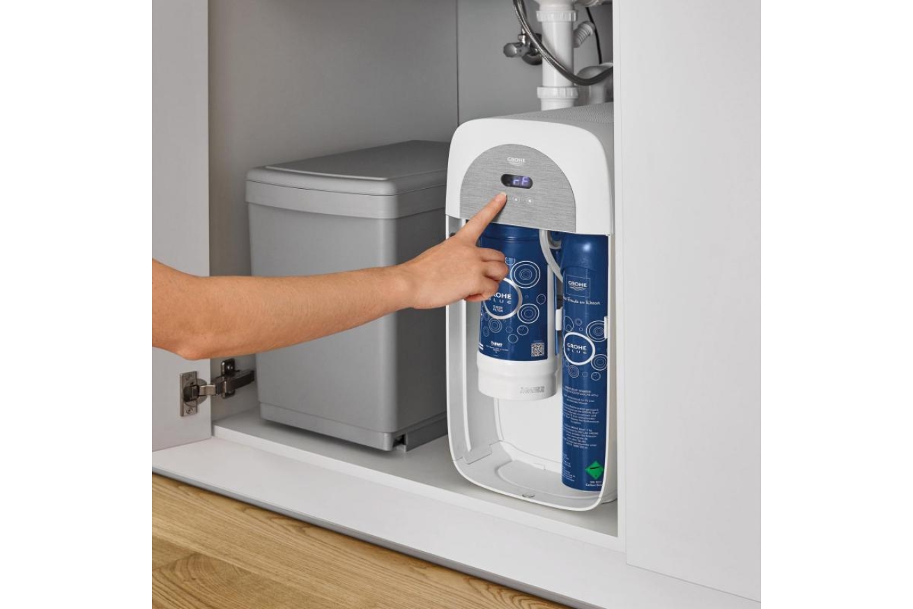 Смеситель для кухонной мойки GROHE Blue Home с системой фильтрации, охлаждения и газирования воды, Wi-Fi, хром (31454001)