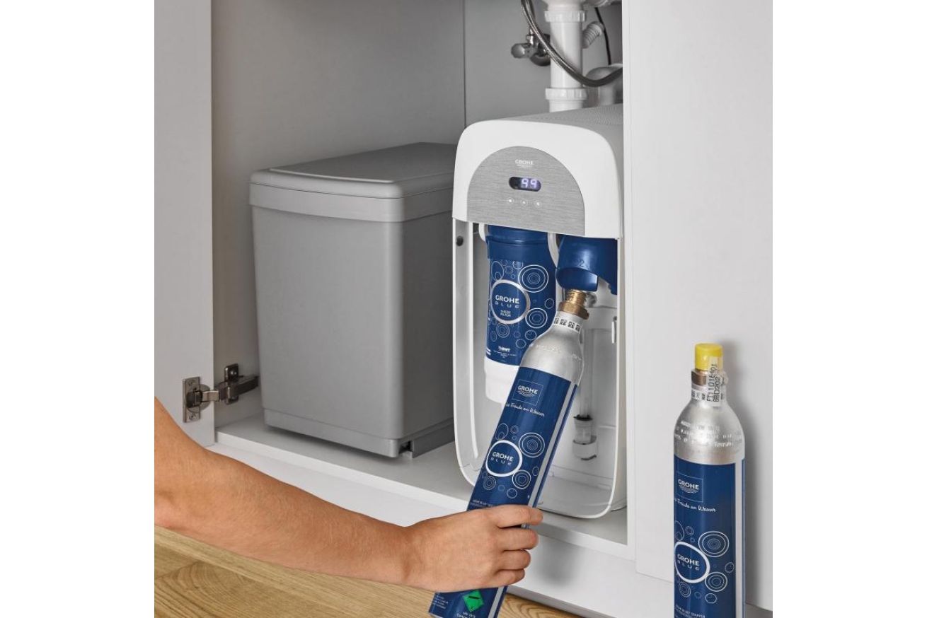Смеситель для кухонной мойки GROHE Blue Home с системой фильтрации, охлаждения и газирования воды, Wi-Fi, хром (31454001)