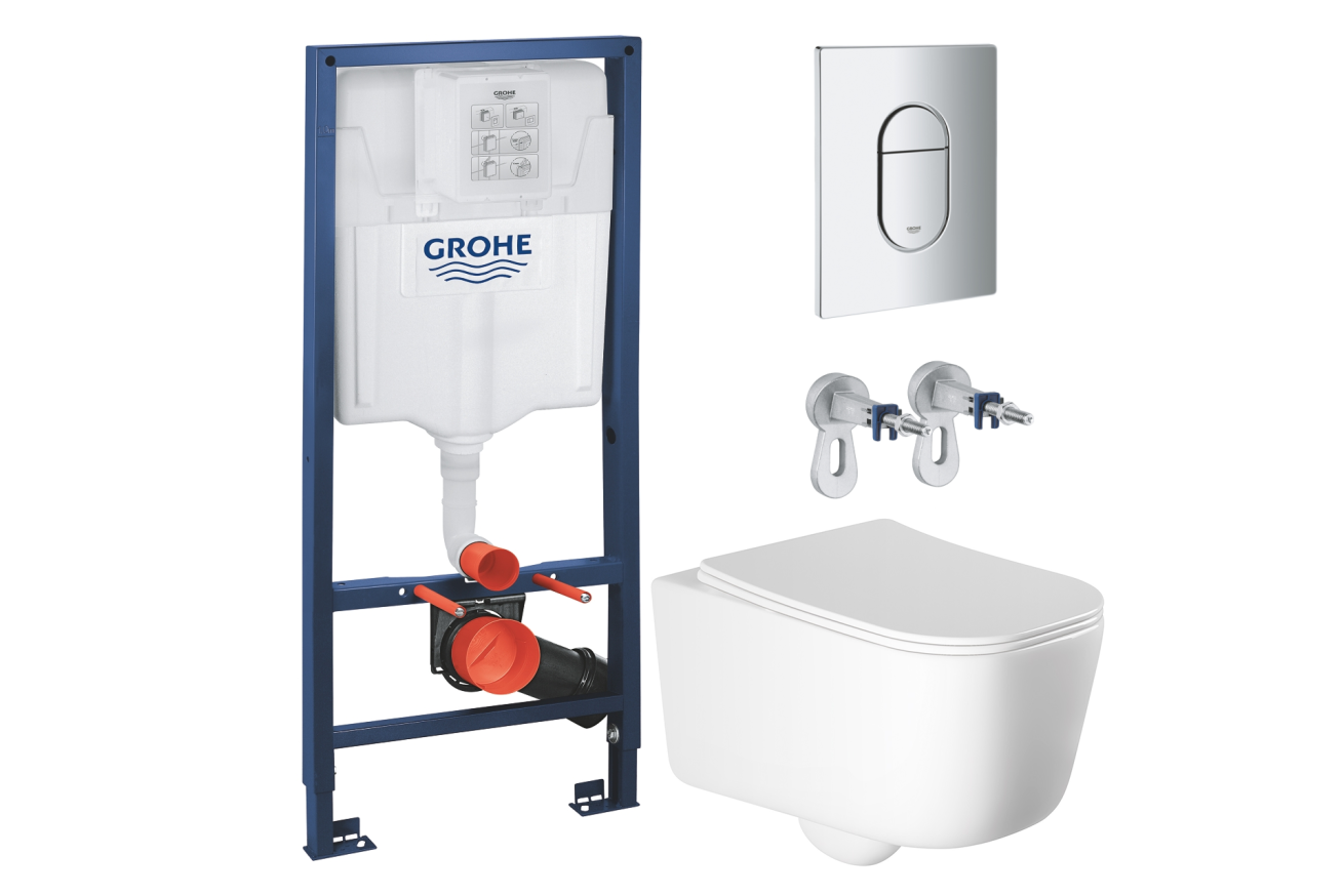 Комплект инсталляции GROHE Rapid SL NW0145/S с унитазом Aquatek ЛУГАНО AQ2002-00 и сиденьем с микролифтом (NW0322)