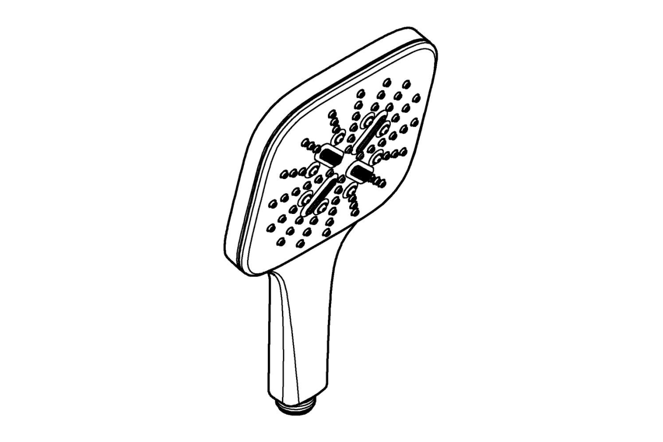 Ручной душ GROHE Rainshower SmartActive 130 Cube, 3 режима, темный графит глянцевый (26582A00)