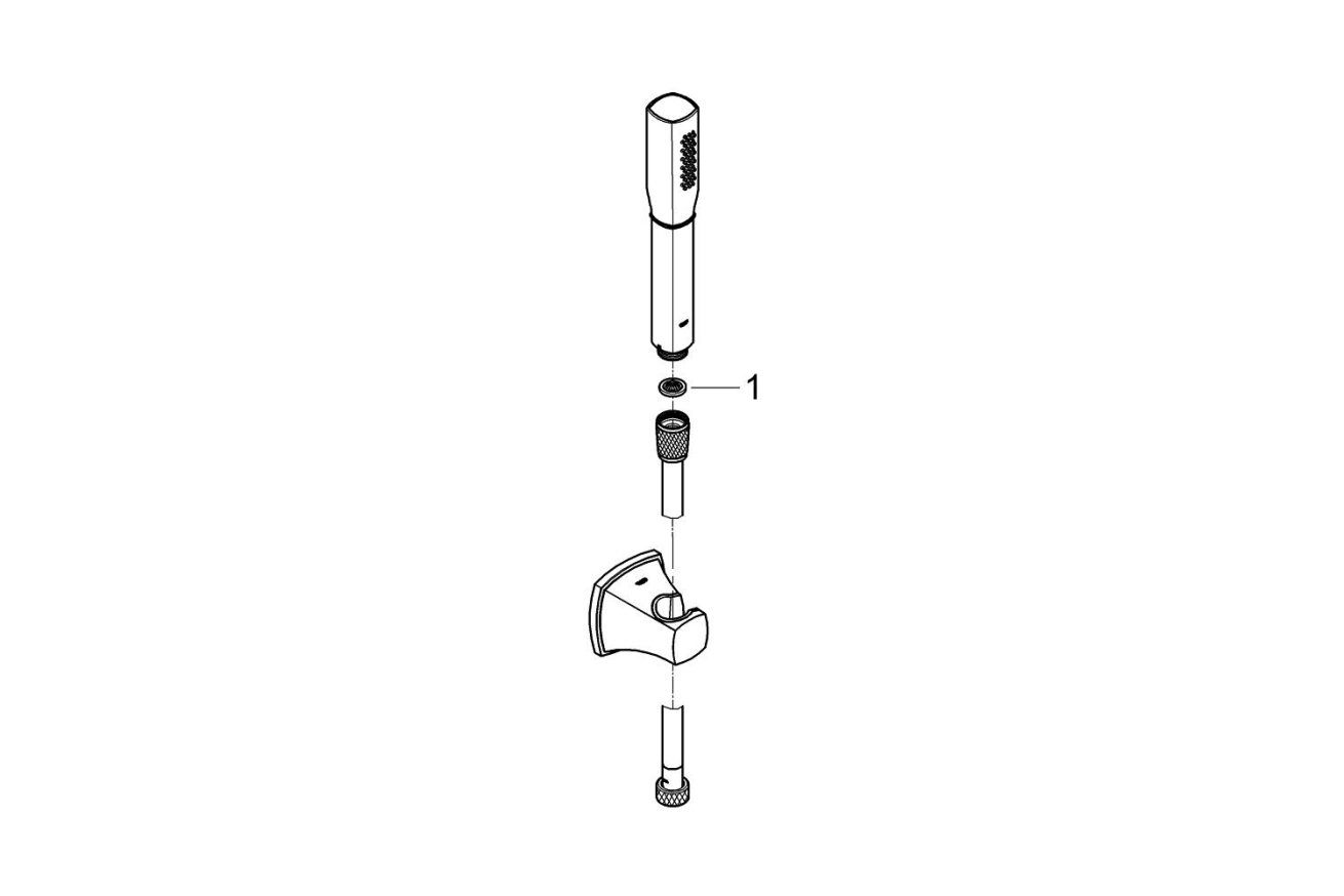 Душевой набор GROHE Rainshower Grandera, 1 режим, 1500 мм, 7,6 л/мин, хром (27993000)