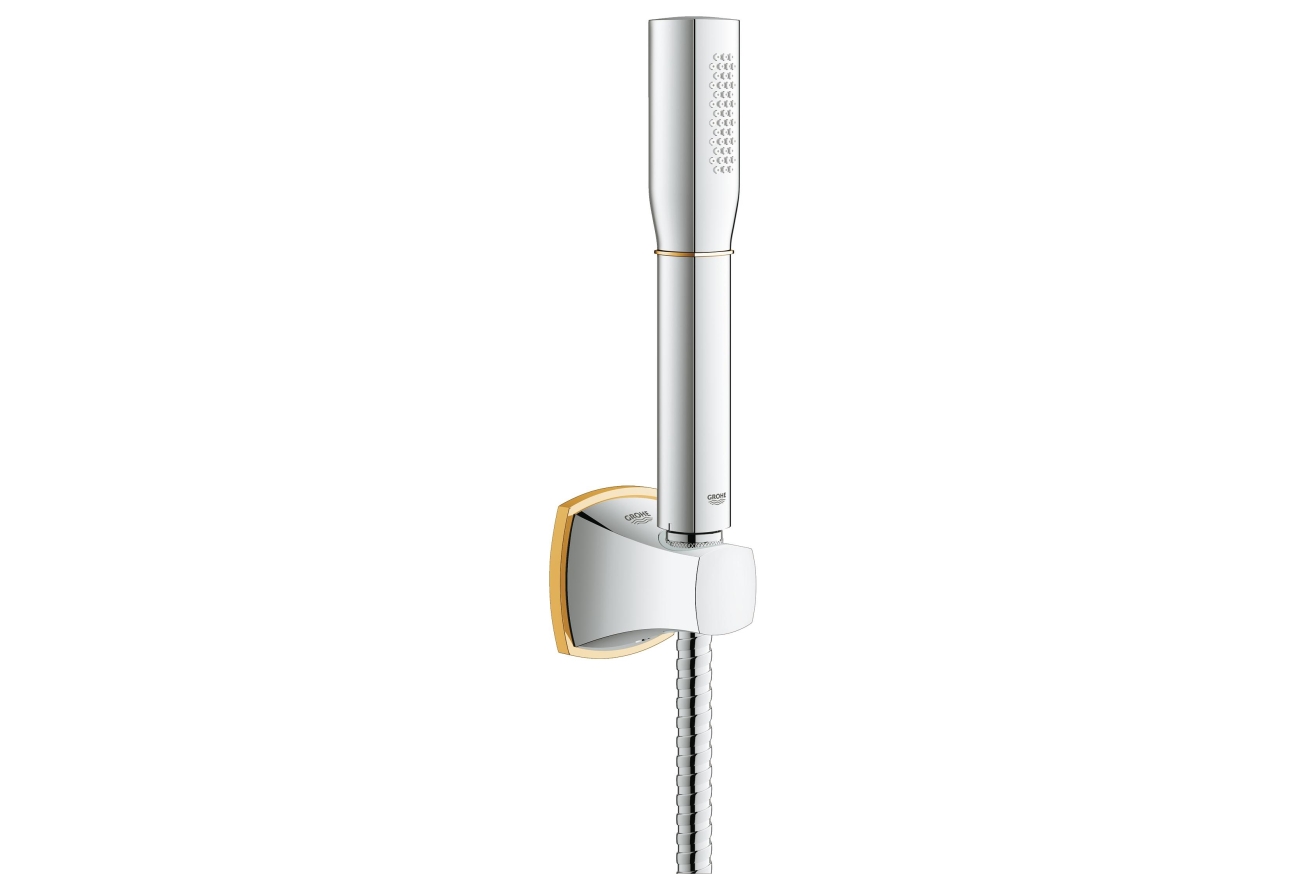 Душевой набор GROHE Rainshower Grandera, 1 режим, 1500 мм, 7,6 л/мин, хром/золото (27993IG0)