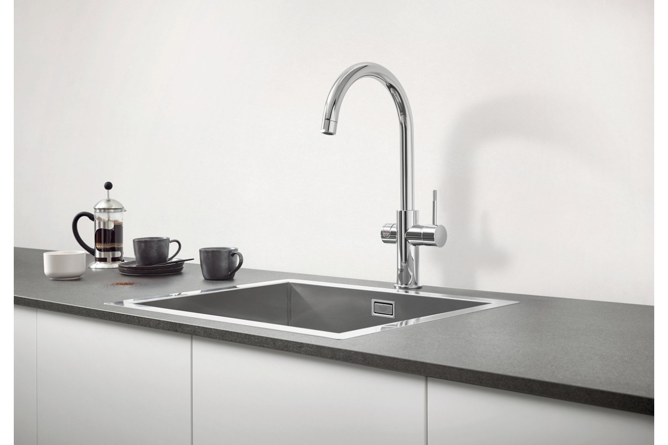 Комплект для кухни GROHE Red Duo с C-образным смесителем, бойлером M-Size и фильтром, хром (30083001)