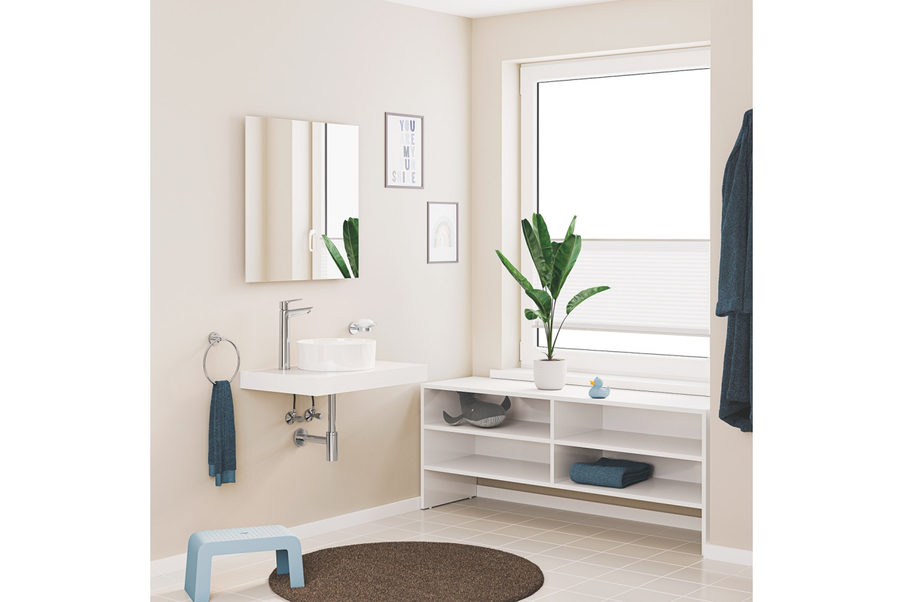 Смеситель для раковины GROHE Start Edge QuickFix с нажимным донным клапаном, XL-Size, хром (23777001)