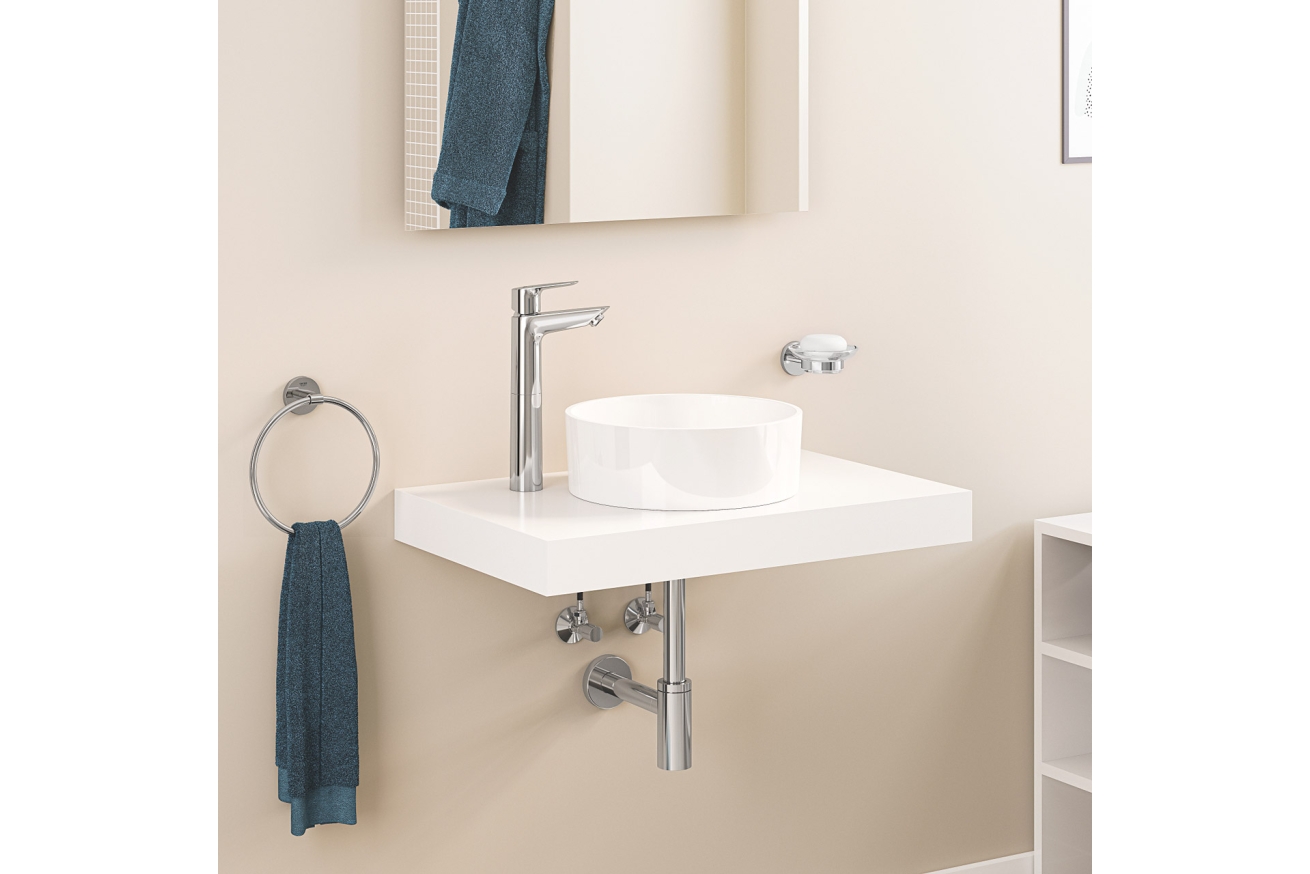 Смеситель для раковины GROHE Start Edge QuickFix с нажимным донным клапаном, XL-Size, хром (23777001)