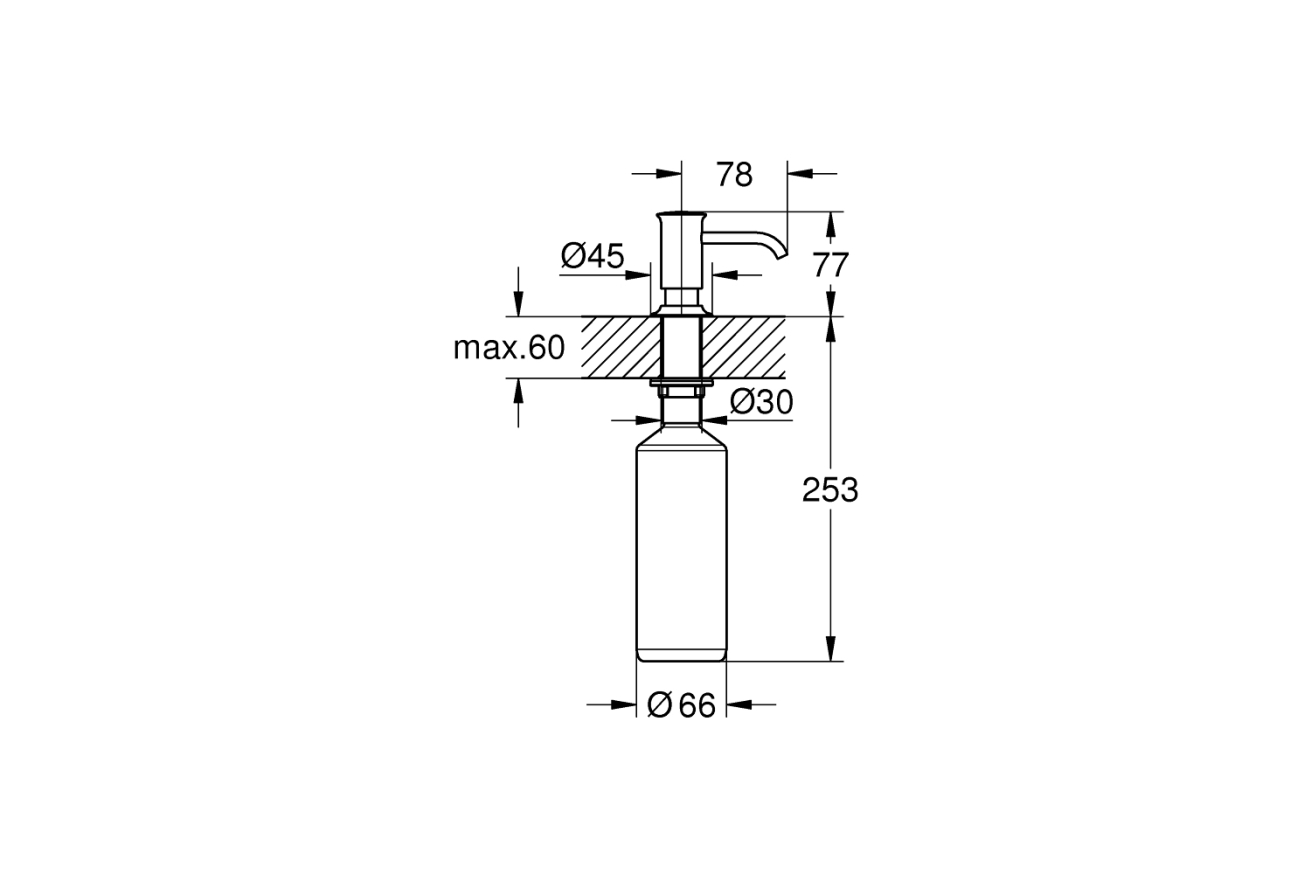 Дозатор жидкого мыла GROHE Authentic, хром, (40537000)
